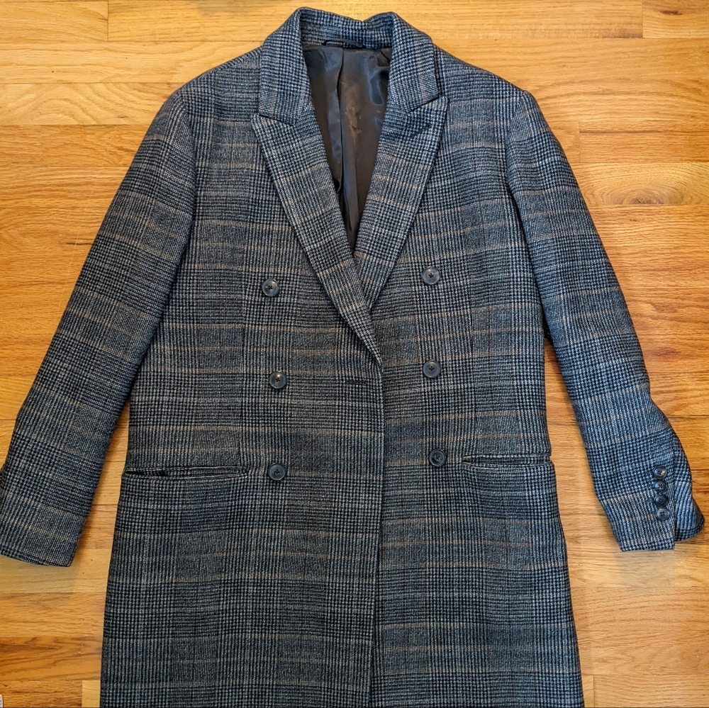 Banana Republic Gray and Tan Heritage Collection Overcoat - Men's medium